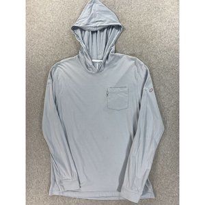 Vince 100% Cotton Long Sleeve Hoodie Tee Shirt (Men's Medium)‎ Blue